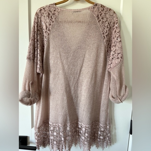 Made in Italy Pink Lace Knit Cardigan - Picture 3 of 4